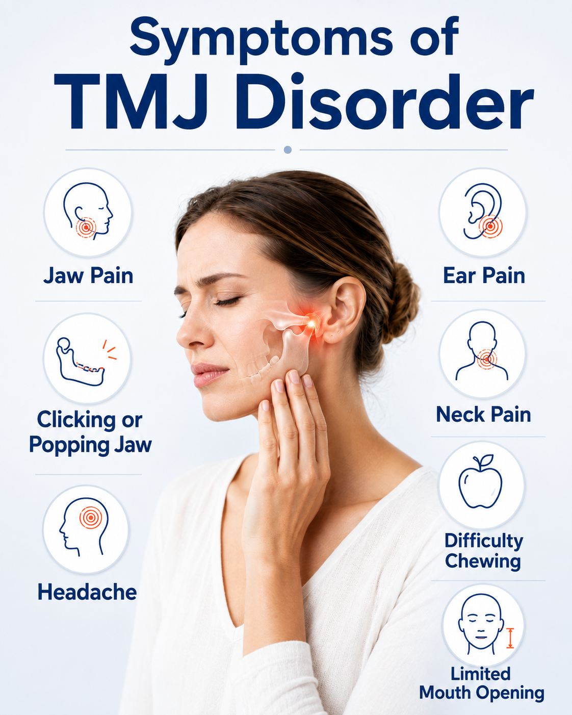 TMJ disorder causing jaw pain clicking and locking
